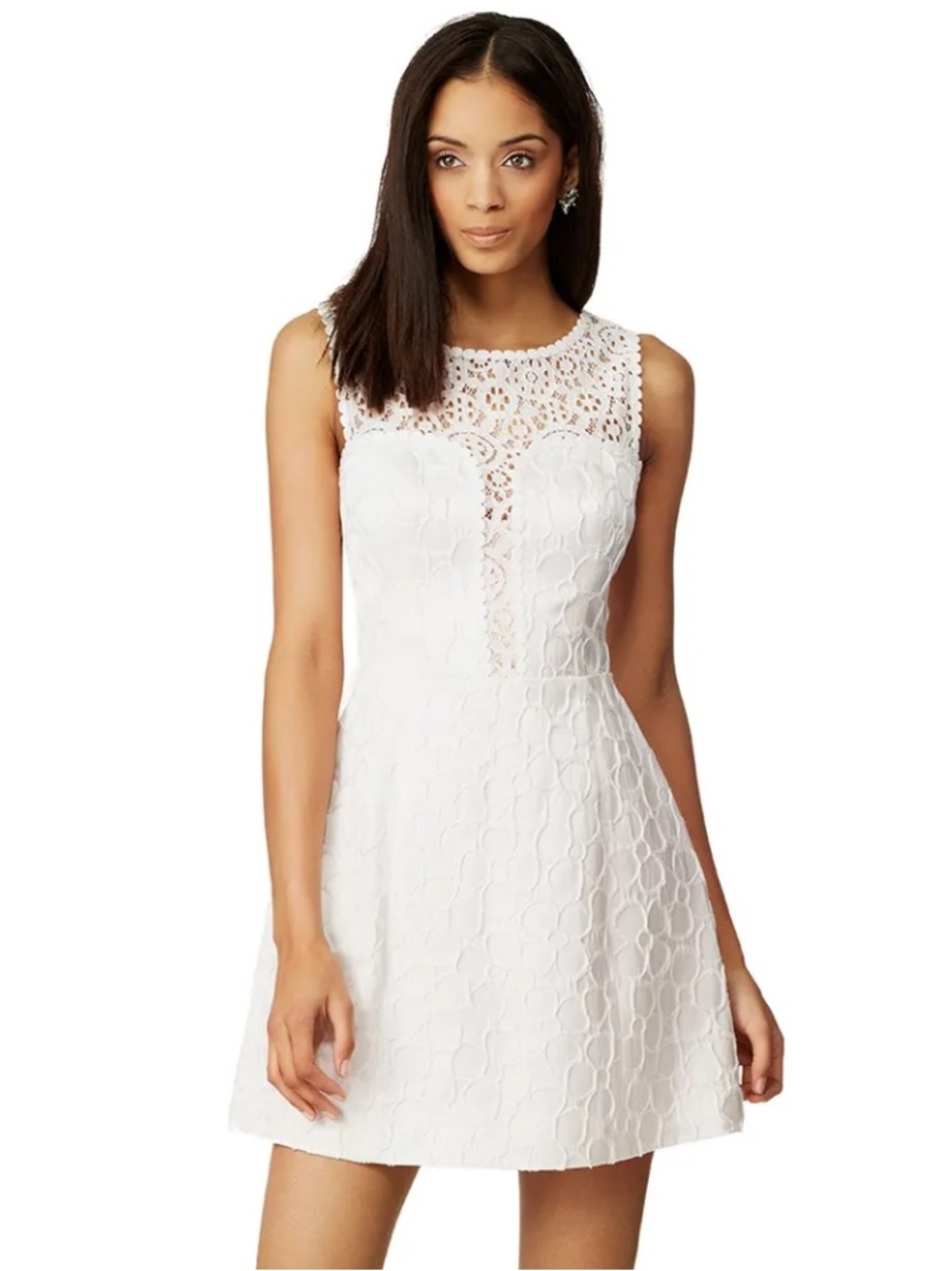 Lilly Pulitzer White Raegan Dress Lace Floral Embroidered Lined